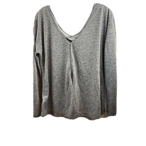 The North Face Gray Striped Long Sleeve Top Size M